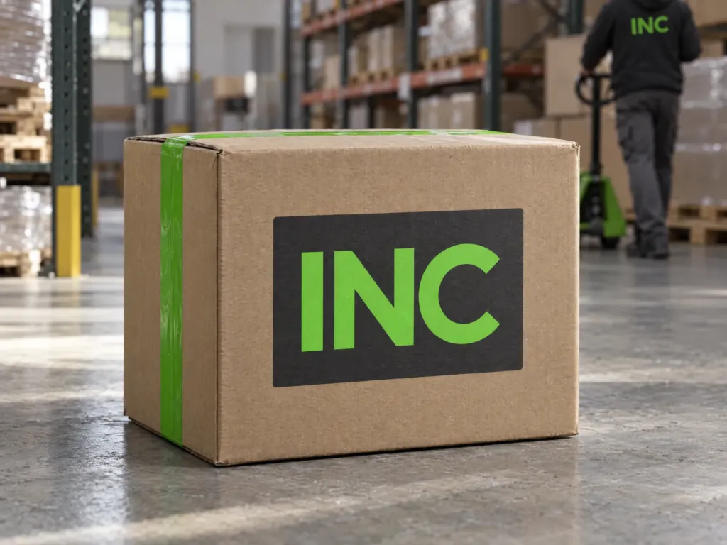 Caja de despacho de INC lista para envío