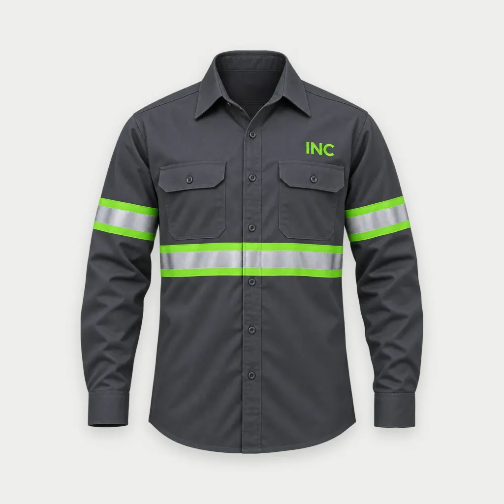 Camisa con cinta reflectiva de dotación INC, vista de frente